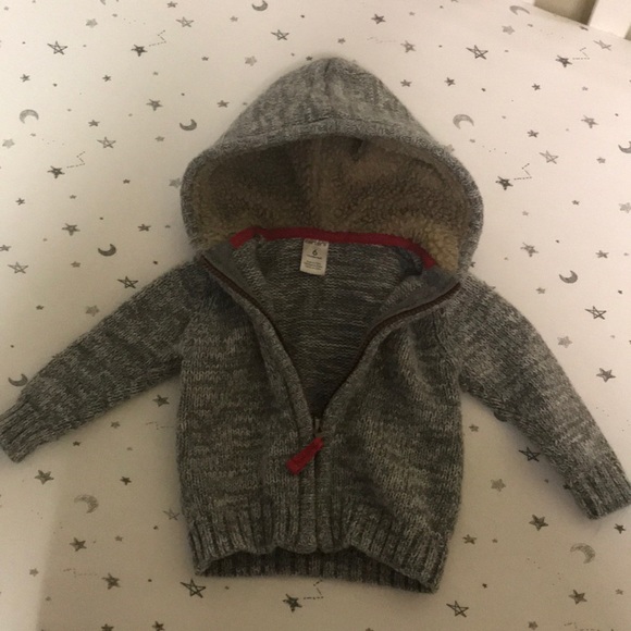 Baby hoodie fur lined hood - Picture 1 of 2